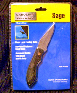 Carolina Knife Sage -- Blackie Collins Collectable Liner Lock