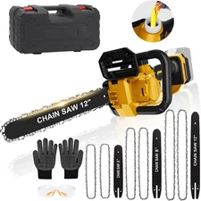 3-IN-1 Chainsaw 20V Max Battery, 12/ 8/ 6/ Inch 1000W Auto Oiler  Wood Cutting..