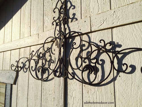 Large Tuscan Wrought Iron Metal Wall Decor Rustic Antique Garden Indoor Outdoor - Picture 2 of 3