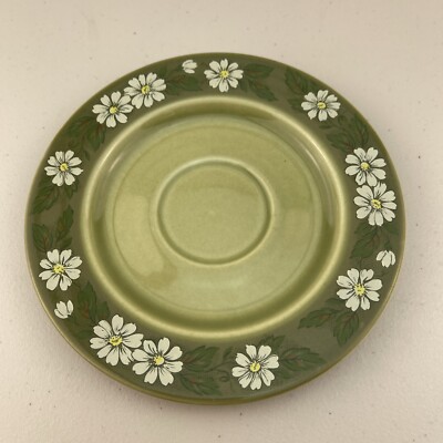 Taylor Smith & Taylor Granada Flor del Sol 6.5'' Saucer Green Daisy Vintage USA