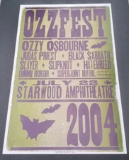 OZZY OSBOURNE 2004 SLIPKNOT Hatch Show Print Poster Nashville Starwood Concert