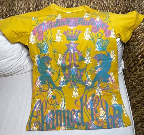 Christian Audigier Design Front and Back Yellow 100 Cotton T-Shirt - M (Clo-029) - Picture 3 of 5