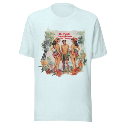 Vintage Hawaii Shirt - All Sizes - WAIKIKI SNEAKY - FUNNY  - 80's - ICE BLUE