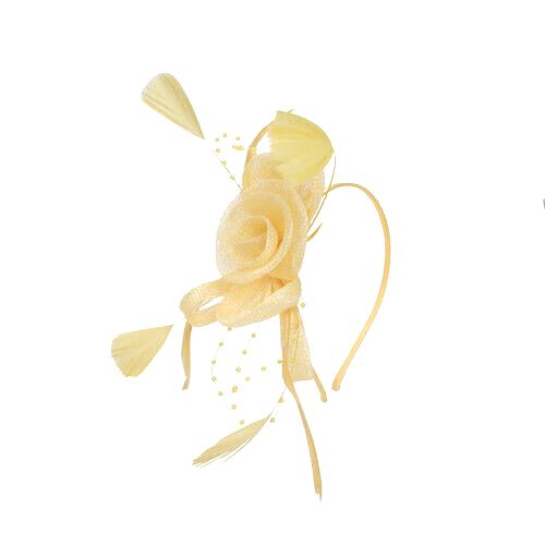 Women Looped Sinamay Flower Feather Fascinator Headband Wedding Party Ascot Prom - Picture 5 of 10