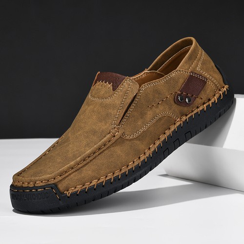 Zapatos informales elegantes para hombre hechos a mano al aire libre zapatos de cuero parte superior baja mocasines de talla grande - Imagen 35 de 36