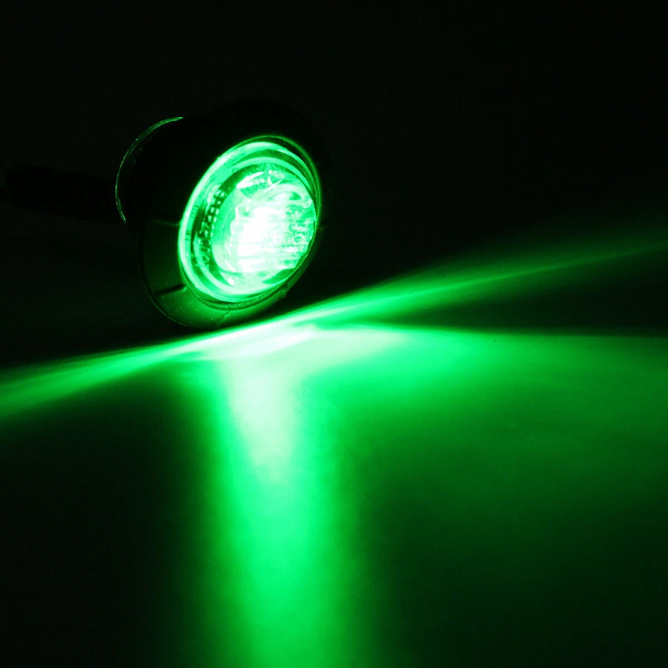 10Pcs 12V Car Truck Lorry Round LED Bullet Button Side Mini Marker Lights Lamp - Image 3 of 4