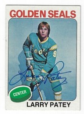 Autographed 1975-6 Topps Larry Patey California Golden Seals Card #137 w/COA