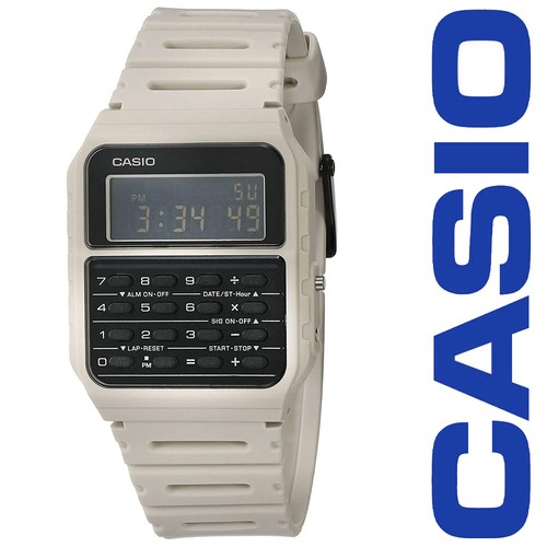 New Casio Ca53wf 8b Unisex White 8 Digit Calculator Water Resistant Watch Ebay