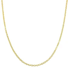 14K Yellow Gold 1.8MM Diamond Cut Anchor/Cable Chain Necklace - 14-24 Inches