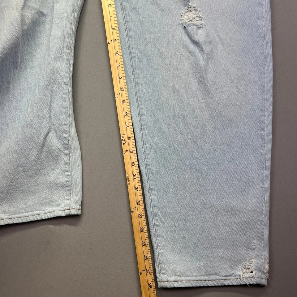 Madewell воздушный шар джинсы искусственно состаренный свет стирка джинсовой ткани с высокой талией размер 33T подходит 37» США - Изображение 3 из 4
