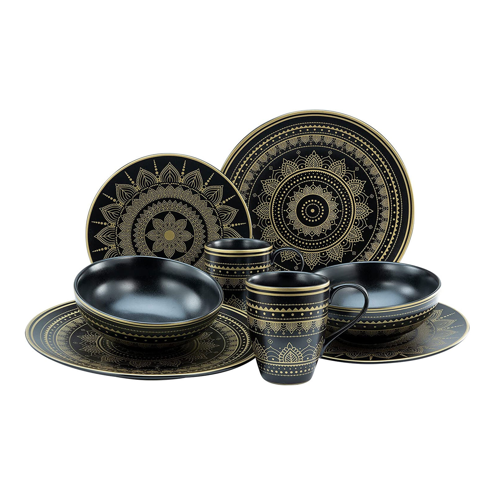 Набор посуды CreaTable 23587 MANDALA GOLD Комбинированный сервиз из керамогранита 8 шт 15890₽