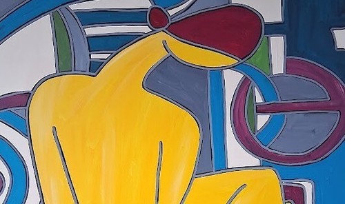 KLEYMAN Tableau NU XXL Côté 81x60 " Grand Nu de dos Art Déco " Direct Artiste - Afbeelding 2 van 10