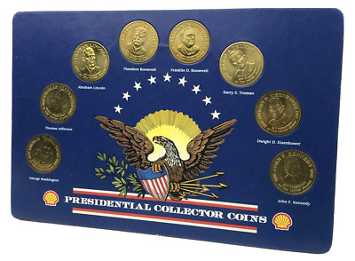 Vtg Presidential Collector Coins Bronze Shell Oil Eagle Mail Order 1992
