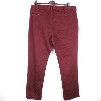 POLO RALPH LAUREN Men's Trousers Size W40 L32 Straight Red Cotton Stretch  k7327