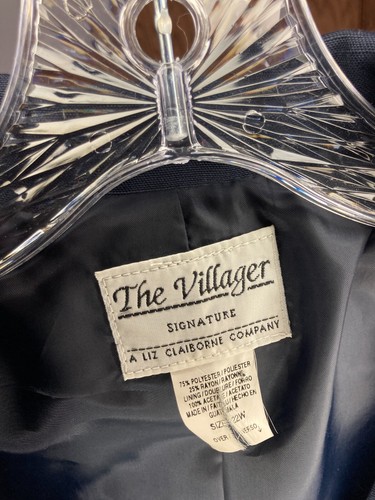 The Villager Liz Vintage Women's Plus Size 22W Navy Blazer Zip Up Pockets NWT - Picture 4 of 6