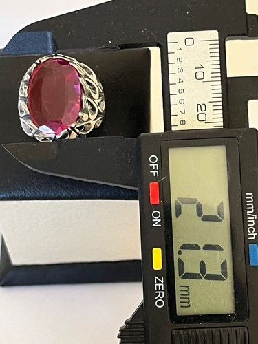 Men silver 925 Ring Genuine France Ruby Jewelry Handmade Design ياقوت باريس مترش - Picture 20 of 20