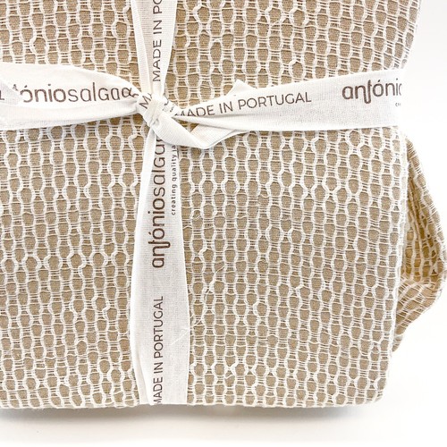 Antonio Salgado King Blanket 100% BCICotton White Beige Portugal Made 108" x 90" - Picture 7 of 7