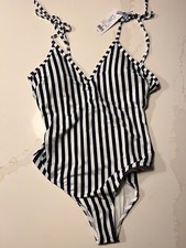 NEW Southern Tide Nautical Stripes Women's One Piece Swimsuits Size Medium 10205