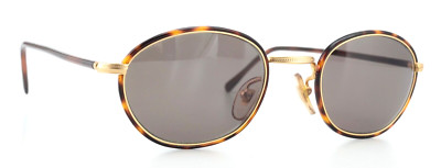 CUTLER AND GROSS Vintage Sunglasses 0394 Gold Brown Tortoise Oval Panto 90s UK
