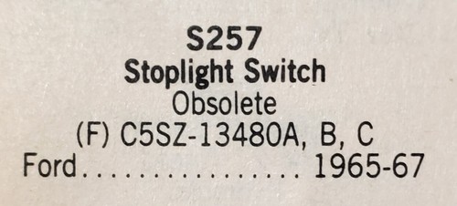 Vulcan SL-168 Stop Light Switch 1965-69 Ford & Lincoln 1967-86 Ford Trucks - 第 4/4 張圖片