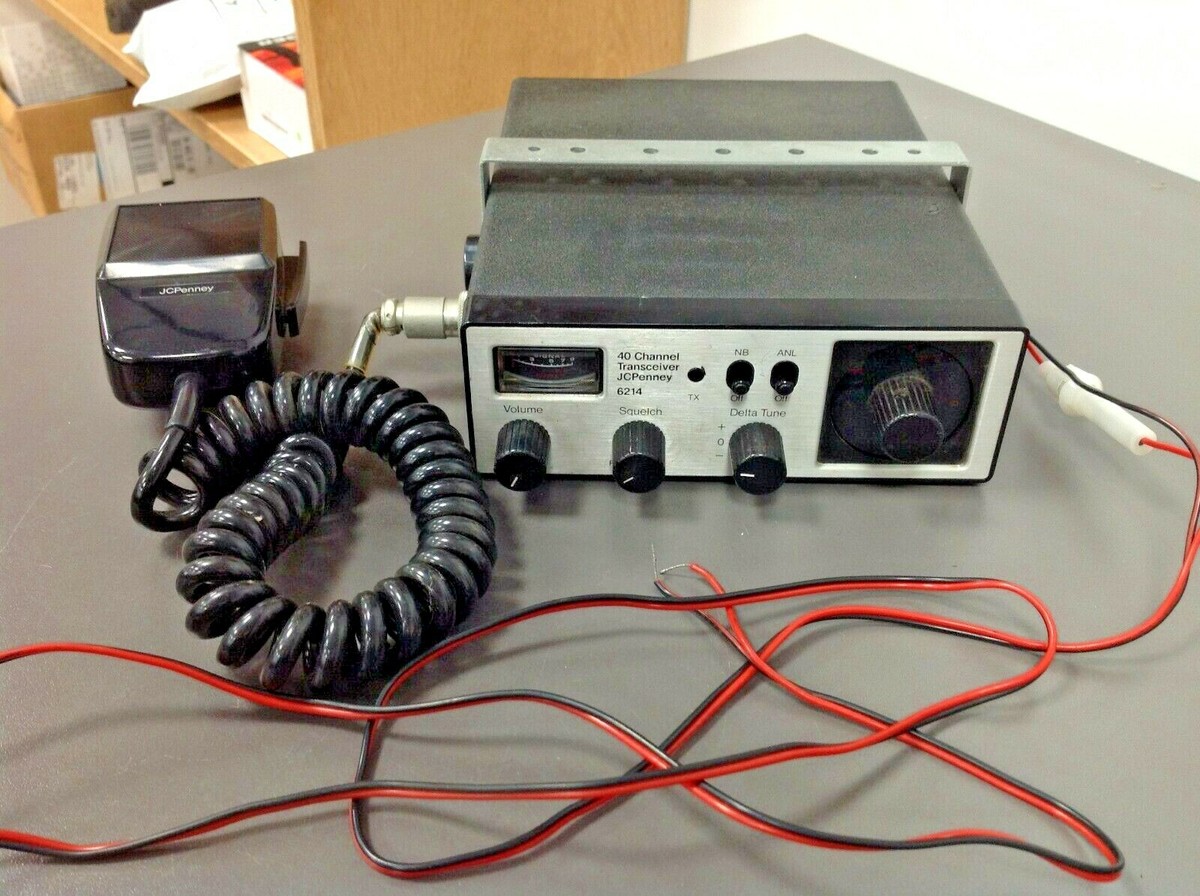 Vintage CB, 40 CH JC Penney #6214, Mic, Mount, and Power Cable