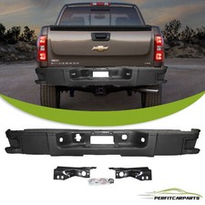 Black Rear Step Bumper Wcorner Steps For 2007-2013 Chevrolet Silverado 1500