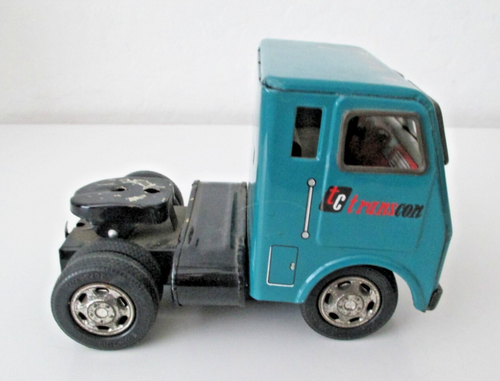 Transcon Trattore Frizione Metallo Doppio Rimorchio Semi Camion Giocattolo Anni 60 Vintage AZB - Foto 6 di 20