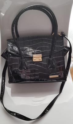 Borsa Primadonna Nuova Squamata nero lucido con inserti in color