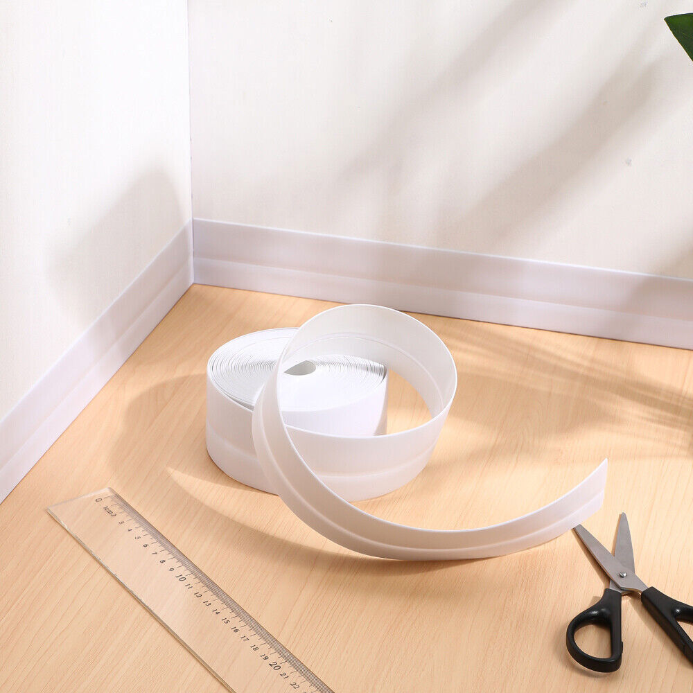 5M SELFADHESIVE Flexible Coved Skirting Board PVC Strip Floor Wall