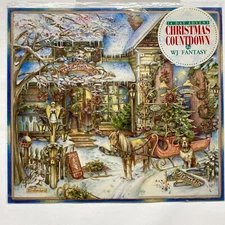 WJ Fantasy Advent Calendar 1997 12"x11" Country Christmas Art By Kim Jacobs