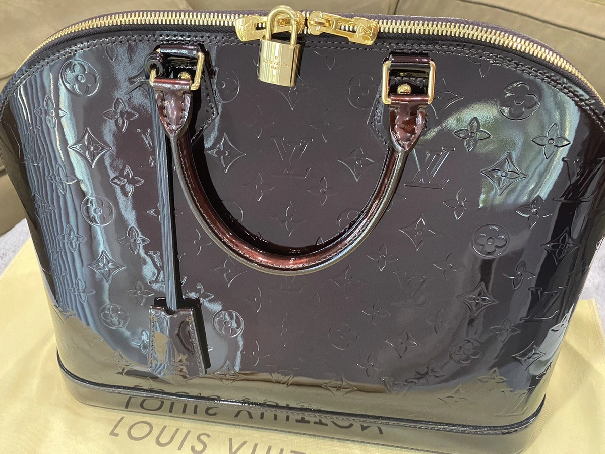 Louis Vuitton Amarante Monogram Vernis Alma BB Bag at 1stDibs