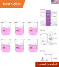6pcs 250ml Borosilicate Glass Beaker Set   Low Form with Double Scale