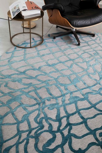 Alfombras redondas grandes circulares 240 cm Mad Men Dédalo de alta calidad modernas estructuradas - Imagen 12 de 25