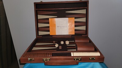 VTG Cambor Ent. Inc. Backgammon Travel Set Complete 30 Pieces Dice Shakers  15'' 