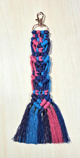Macrame Keychain Keyring Handmade Swivel Clasp Hook Boho Backpack Purse Bag