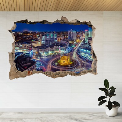 Karachi Stadt Pakistan Luftaufnahme 3D zerschlagene Ansicht Wandaufkleber Poster Aufkleber A411