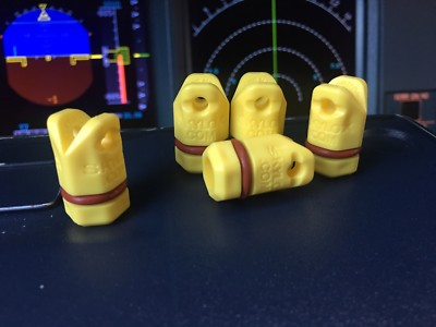 5 each SKYLOX AIRCRAFT CIRCUIT BREAKERS (C/B) LOCKOUTS in Yellow USA Made