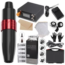 High Quality Rotary Tattoo Pen Power Supply Case Box Foot Pedal Needle Kit
