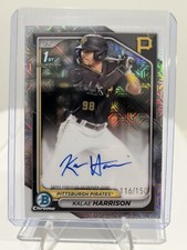 2024 Bowman Chrome Kalae Harrison Mojo Refractor Auto 116/150 Pirates Prospect