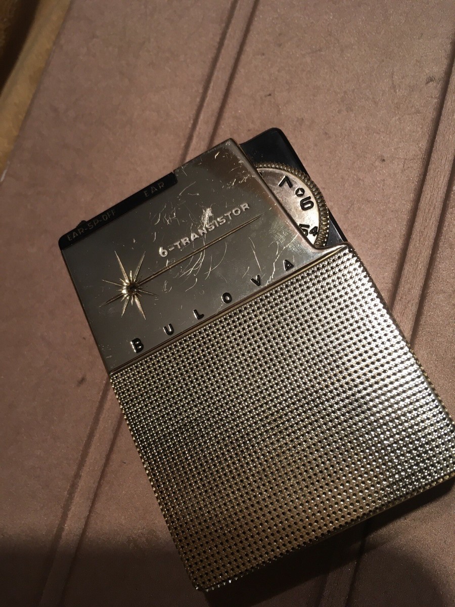 Bulova Vintage Gold Color 6 Transistor A M Pocket Radio AS IS | eBay