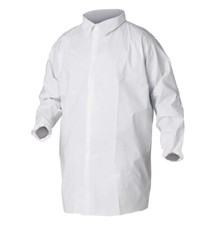 KLEENGUARD BOX OF 30 WHITE LAB COATS A40 SIZE LARGE
