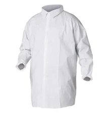 KLEENGUARD BOX OF 30 WHITE LAB COATS A40 SIZE LARGE