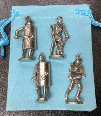 4er Set römische Gladiatorenfiguren aus Zinn. - Qualitätsgeschenkidee