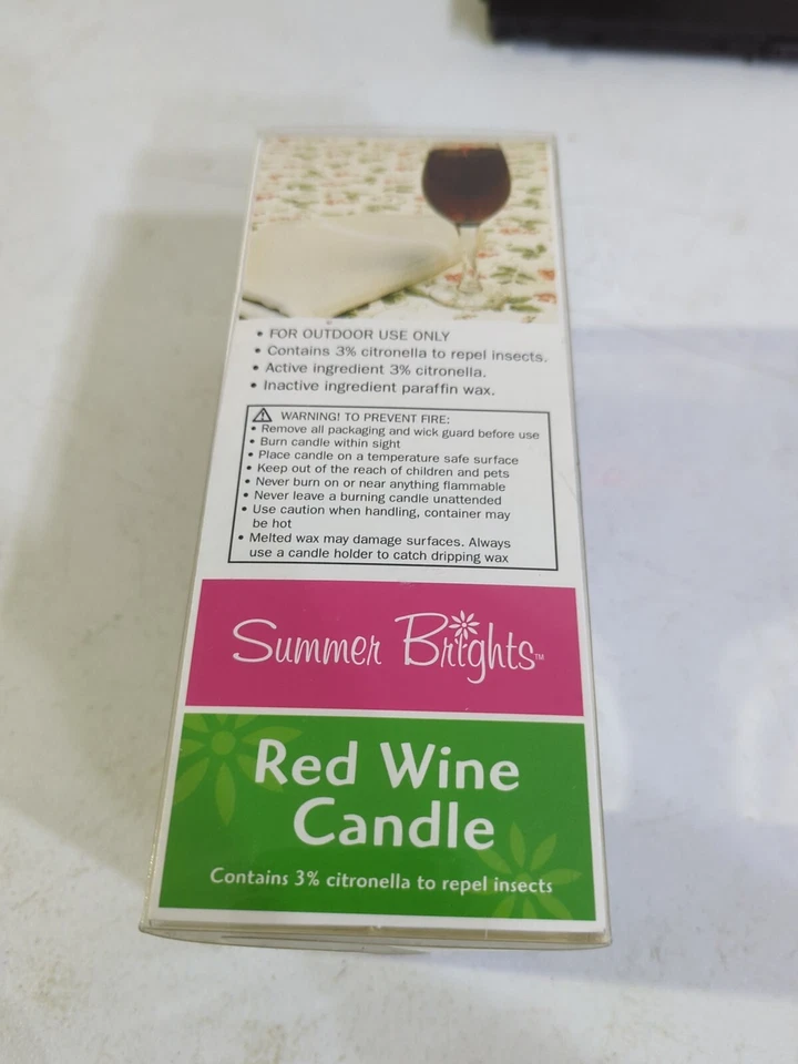 Summer Brights Red Wine Candle 3% Citronella - Image 4 of 4