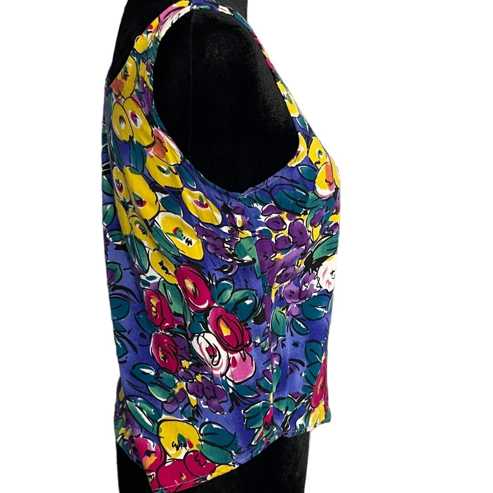 Camiseta sin mangas recortada multicolor sin mangas vintage envolvente EE. UU. para mujer Y2K fruta Foto 3 de 4