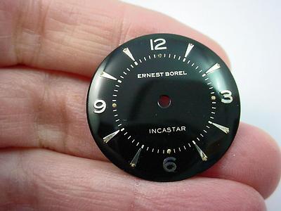 Ernest Borel Incastar Vintage Watch Dial Mens Black 26.5mm 