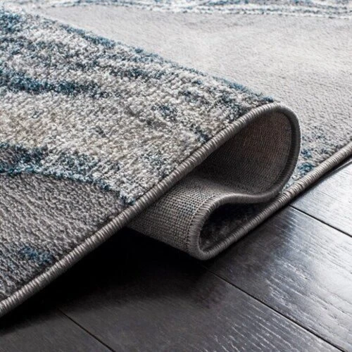 Contemporary Modern Abstract Gray Blue Polyester Area Rug **FREE SHIPPING** - Picture 6 of 25