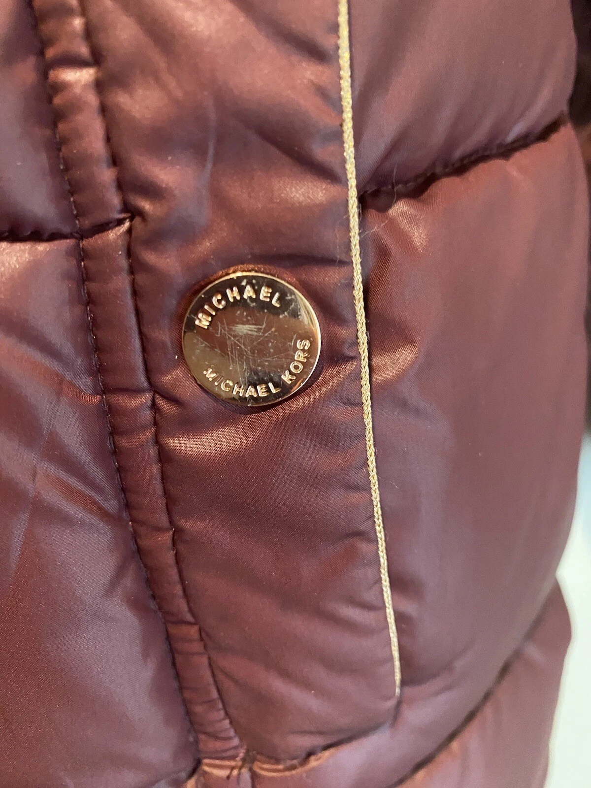 Giacca bambina Michael Kors taglia 14 rosa bordeaux senza cappuccio