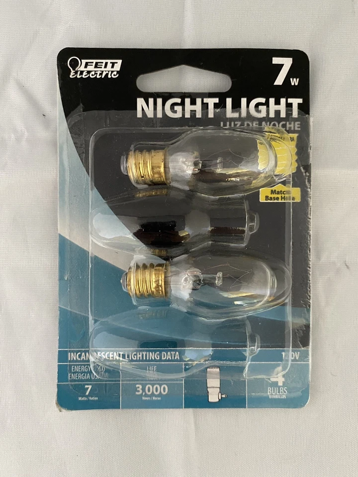 Feit Electric BP7C7/4 120V 7 Watt C7 Night Clear Candelabra Base Bulb 2 Bulbs - Image 2 of 4
