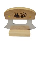 ULU THE ALASKA KNIFE TONGASS TRADING CO STAINLESS STEEL BLADE W/OAK HANDLE & ST.